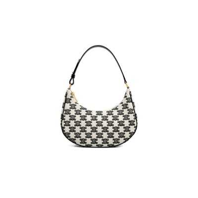 CELINE AVA BAG IN TRIOMPHE CANVAS AND CALFSKIN 193952CS8.38NO (23*14*7cm)